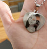 Custom Picture Necklace Pendant - Personalized Heart Photo Necklace - Double Sided Your Own Personalized Words On The Back Anniversary Gift