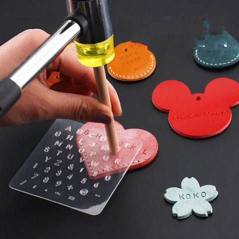 Alphabet Letter Stamp Punch Set Leather Craft Imprinted Metal Steel Punch Tools 26 Letters Alphabet & 10 Numbers Leatherworking