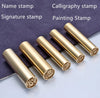 Custom Round Japanese Hanko Chop - Gold Japanese Name Stamp - Chinese Name Stamp - Chinese Name Seal - Personalized Wood Japanese Stationery