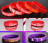 100 Pcs Custom Wristbands - Personalized Text Printing Rubber Silicone Bracelet Events Motivation Gifts Cancer Support Fundraisers Awareness