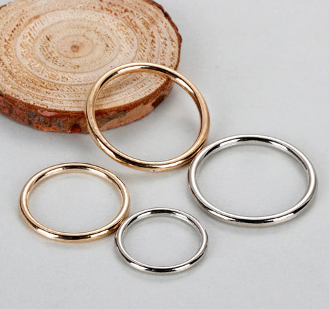 Metal O-Rings - Welded Metal Loops – Round Formed Rings – Gold Silver Macramé and Crafting Loop – Heavy Duty Multiple Sizes - Circle Buckle