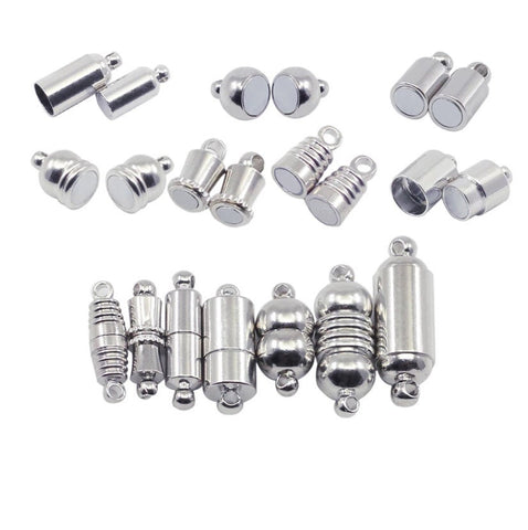 10 Pcs Magnetic Clasps for Leather Bracelet, Stainless Steel Magnet Clasp Closure, Jewelry Making DIY Accessories 3-15 mm Hole