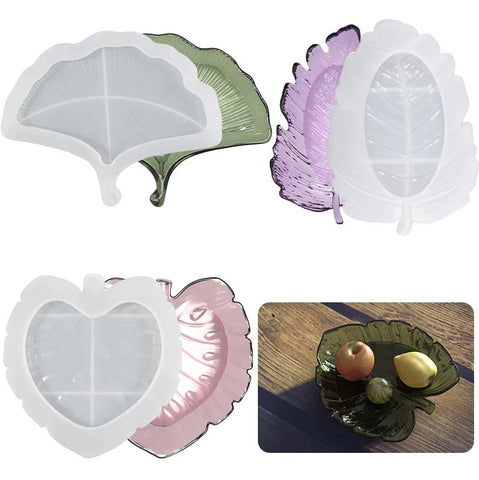 Leaf Silicone Mold -Tray Plate Bowl Mold - Epoxy Resin Mold - Tropical Leaf Mold - Palm Mold - Ashtray Coaster Resin Jewelry Mold - Fruit