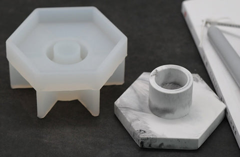 Round Candle Holder Mold - Resin Mold - Candle Stick Holder Epoxy Mold - Silicone Round Cylinder Mold DIY Craft Supplies Candle Stand Base