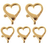 Heart Shaped Lobster Claw Clasps Gold Silver - Jewelry Making Craft Supplies DIY