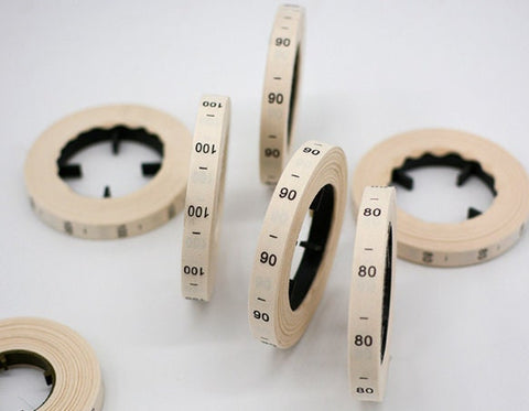White Cream Clothing Size Labels - Woven Size Tag - T-Shirt Size Tabs - Folded Labels - XS S M L XL XXL 3XL 4XL - 70 80 90 100 110 120 130