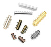 Tube Clasps, Multi Strand Slide Bar Clasp, Bright & Antiqued Cuff Hooks, , Gold, Silver, Copper, Brass, Black Plated Brass, Detangler Clasp