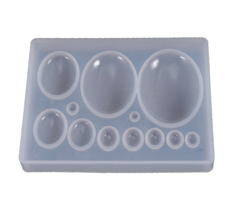 Oval Silicone Mold - Jewelry Making - Cabochon Making - Gem Silicone Mold - UV Resin Casting Clay Embellishment Epoxy Nail Art Crafts