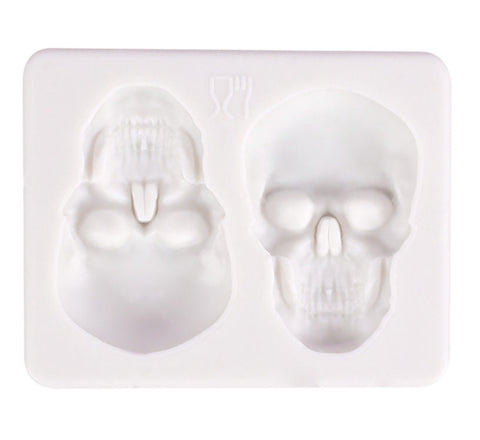 2D Skull Silicone Mold, Silicone Mold, Resin Mold, Cake Mold, Chocolate Mold, Soap Mold, Candle Plaster Decoration Tools, Polymer Clay