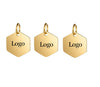 10 Custom Stainless Steel Hexagon Charm, Gold Silver Personalized Charm, Logo Beads, Laser Engraved Charm Beads For Jewelry Bracelets Making