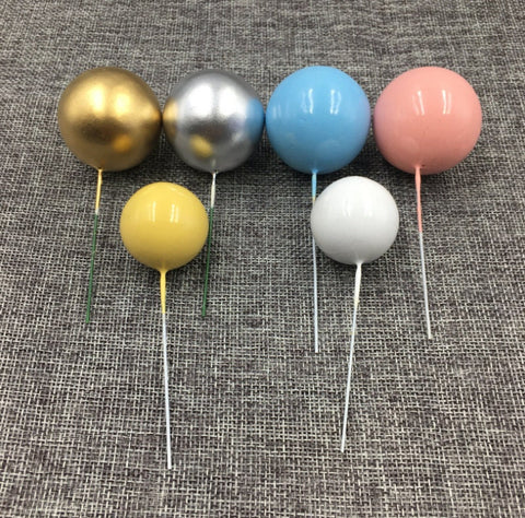 Ballon Cake Topper - Cake Decorations -Baby Shower Kids Birthday Party Cake - Cupcake - Wedding Decor, Gold, Silver, Pink, Blue, White