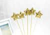 Star Cake Topper - Cake Decorations -Baby Shower Kids Birthday Party Cake - Cupcake - Wedding Decor, Gold, Silver, Pink, Blue, Purple