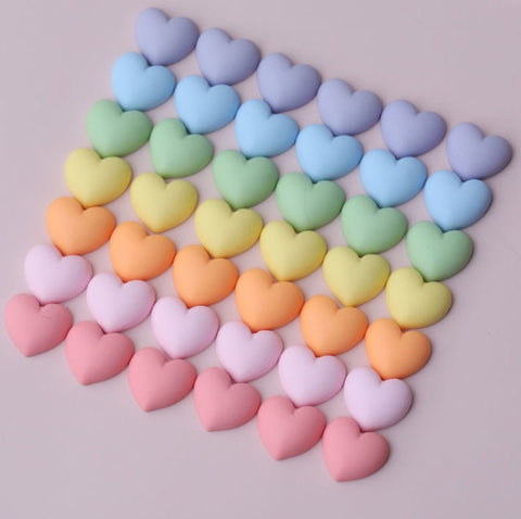 20 Pcs Heart Cabochon - Mini Matte Heart Flatback - Nail Art - Embellishments DIY Craft Supplies - Nail Hearts Tiny Hearts Scrapbooking