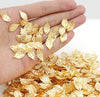 Shiny Gold Leaf Charms, Leaf Pendant, Gold Silver Bracelet Beads, Tiny Leaf Charms, Small Leaf Pendant, Gold Plated Findings, Jewelry Making