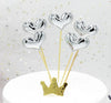 Heart Cake Topper - Cake Decorations - Baby Shower Kids Birthday Party Cake - Cupcake - Wedding Decor, Gold, Silver, Pink, Blue, Purple