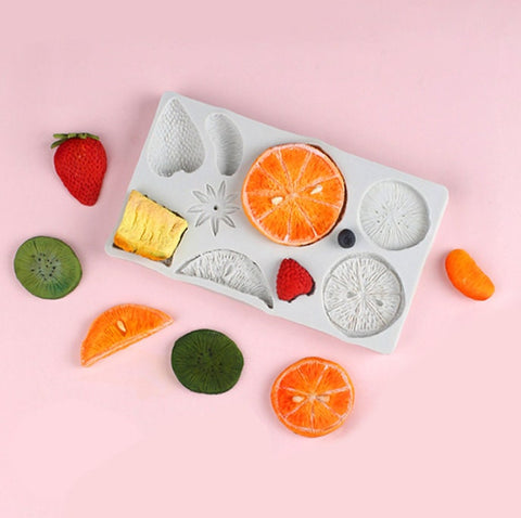 Fruit Shape Silicone Molds,3D Orange Strawberry Chocolate Candy Making Molds, Tangerine Orange Slice Resin Gumpaste Clay Candy Jewelry