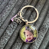 Custom Photo Keychain , Personalized Photo Keychain, Circle Keychain Engraved, Photograph Keychain, Personalized Picture Keychain, Couples