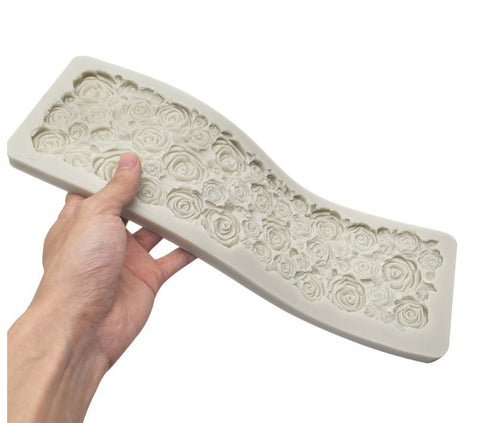 Cake Lace Mold - Rose Silicone Mold Rose Silicone Damask Mat Fondant Cake Mould Cake Decorating Tool Gumpastes Tools Sugar Dress Chocolate