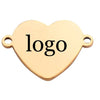 25 Custom Heart Connector Charm Stainless Steel Gold Silver Personalized Charm Logo Charm Engraved Charm Beads For Jewelry Bracelets Making