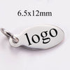 30 Custom Stainless Steel Charm, Rose Gold Silver Personalized Charm, Logo Charm, Laser Engraved Charm Beads For Jewelry Bracelets Making