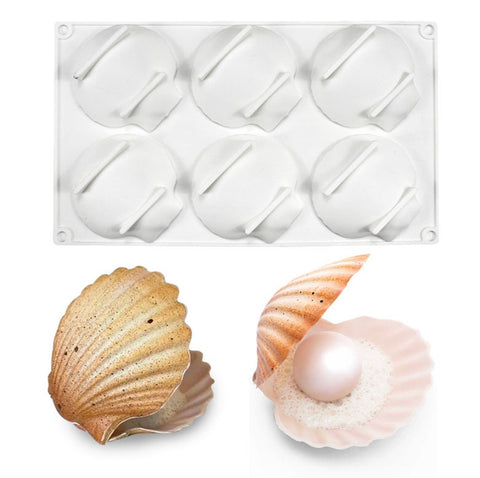 Clam Shell Silicone Mold For Cake Decorating. Clam Mold. Gumpaste Shell Mold, Polymer Clay Soap Resin Sea Shell Mold, Silicone Mould