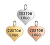 Custom Heart Charm, Rose Gold Silver Personalized Charm, Laser Engraved Charm Beads For Jewelry Bracelets Making, Stainless Steel Logo Charm
