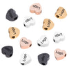 Personalized Beads - Engraved Heart Beads - Custom Spacer Beads Stainless Steel Metal Edelstahlperlen Silber Gravur Jewelry Bracelet Making