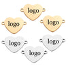 25 Custom Heart Connector Charm Stainless Steel Gold Silver Personalized Charm Logo Charm Engraved Charm Beads For Jewelry Bracelets Making