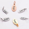 30 Custom Stainless Steel Charm, Rose Gold Silver Personalized Charm, Logo Charm, Laser Engraved Charm Beads For Jewelry Bracelets Making