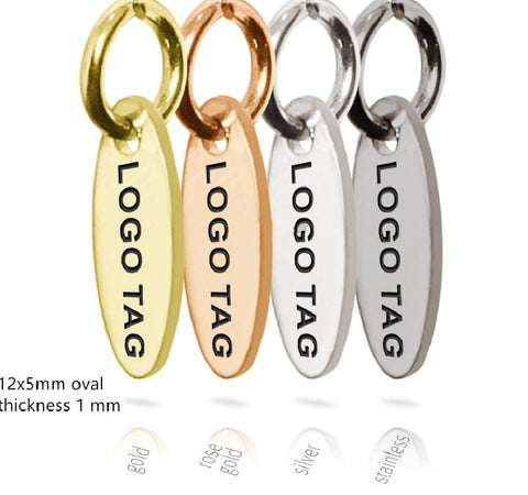 50 Personalized Charm, Jewelry Making Gold Silver Custom Charm, Stainless Steel Logo Charm Beads, Laser Engraved Charm Beads For Bracelets