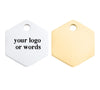50 Custom Charm, Gold Silver Personalized Charm, Hexagon Charm, Logo Charm Beads, Laser Engraved Charm Beads For Jewelry Bracelets Making