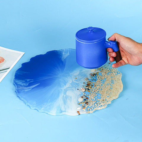 Silicone Tray Mold Resin Molds, Round Fruit Tray Mold, Large Irregular Wave Agate Coaster Mold Big, Silicone Rolling Epoxy Resin Mould