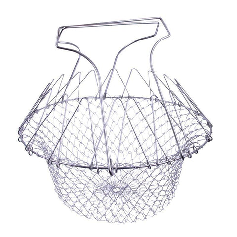 Kitchen - Kitchenware - Foldable Rinse Steam Fry Magic Mesh Basket