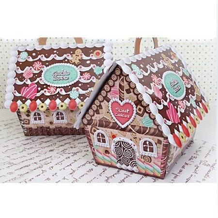 Kitchen - Lightningstore 10 Pieces/set Cute Adorable Fashion Sweet Cookie House Cookie Cake Candy Gift Packing Wrapping Box Container