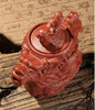 Kitchen - LightningStore Red Black Ancient Antique Kung Fu Black Brown Dragon Tea Pot Cup Kettle - Made Of Clay - A Must Have For Tea Lovers