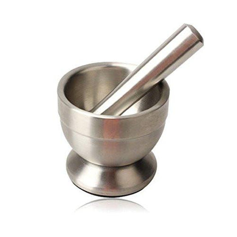 Kitchen - LightningStore Stainless Steel Mortar And Pestle - Excellent For Crushing Garlic, Nuts, Pills And Herbs - Modern Design That Will Look Great In Any Kitchen Or Pharmacy