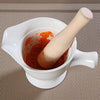 Kitchen - LightningStore White Ceramic Mortar Pestle Set - Excellent For Crushing/Grinding Garlic Herbs Spice And Grain