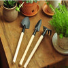Lawn & Patio - 3pcs Mini Garden Hand Tool Kit Plant Gardening Shovel Spade Rake Trowel Wood Handle Metal Head Gardener