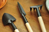Lawn & Patio - 3pcs Mini Garden Hand Tool Kit Plant Gardening Shovel Spade Rake Trowel Wood Handle Metal Head Gardener