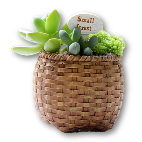 Lawn & Patio - LightningStore Basket Succulent Plants Pot Microlandschaft Personalized Office House Balcony Landscape Pot Creative Decorative Flower Pots