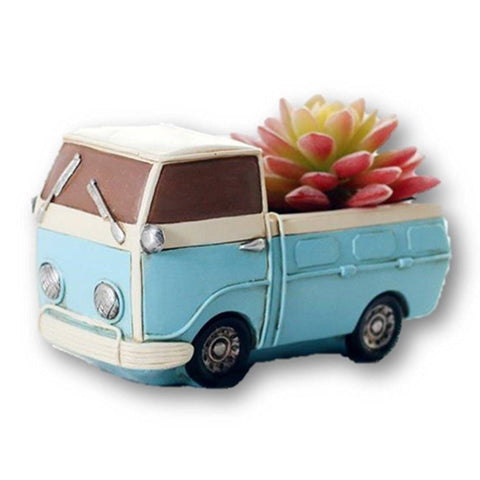 Lawn & Patio - LightningStore Blue Van Succulent Plants Pot Microlandschaft Personalized Office House Balcony Landscape Pot Creative Decorative Flower Pots