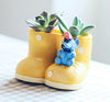 Lawn & Patio - LightningStore Corgi Dog Succulent Plants Pot Microlandschaft Personalized Office House Balcony Landscape Pot Creative Decorative Flower Pots + Mini-Figure Set Bundle