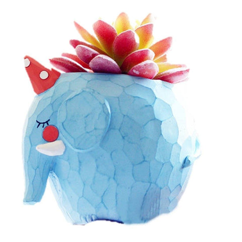Lawn & Patio - LightningStore Cute Blue Elephant Whale Green Dinosaur Unicorn Alligator Crocodile White Duck Succulent Plants Pot Personalized Office House Balcony Landscape Creative Decorative Flower