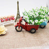 Lawn & Patio - LightningStore Cute Blue Red Motorcycle Bike Succulent Plants Pot Microlandschaft Personalized Office House Balcony Landscape Pot Creative Decorative Flower Pots + LightningStore Minifigures Set