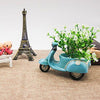 Lawn & Patio - LightningStore Cute Blue Red Motorcycle Bike Succulent Plants Pot Microlandschaft Personalized Office House Balcony Landscape Pot Creative Decorative Flower Pots + LightningStore Minifigures Set