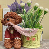 Lawn & Patio - LightningStore Cute Brown Poodle Yellow Flower Pot Succulent Plants Pot Microlandschaft Personalized Office House Balcony Landscape Pot Creative Decorative Flower Pots