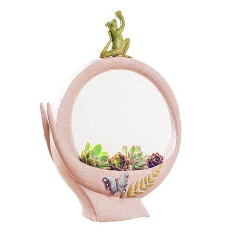 Lawn & Patio - LightningStore Cute Pink Full Moon Half Moon Succulent Plants Pot Microlandschaft Personalized Office House Balcony Landscape Pot Creative Decorative Flower Pots