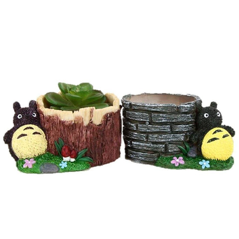 Lawn & Patio - LightningStore Cute Rabbit Tree Bricks Succulent Plants Pot Microlandschaft Personalized Office House Balcony Landscape Pot Creative Decorative Flower Pots