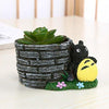 Lawn & Patio - LightningStore Cute Rabbit Tree Bricks Succulent Plants Pot Microlandschaft Personalized Office House Balcony Landscape Pot Creative Decorative Flower Pots