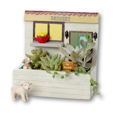 Lawn & Patio - LightningStore Dessert Window Succulent Plants Pot Microlandschaft Personalized Office House Balcony Landscape Pot Creative Decorative Flower Pots